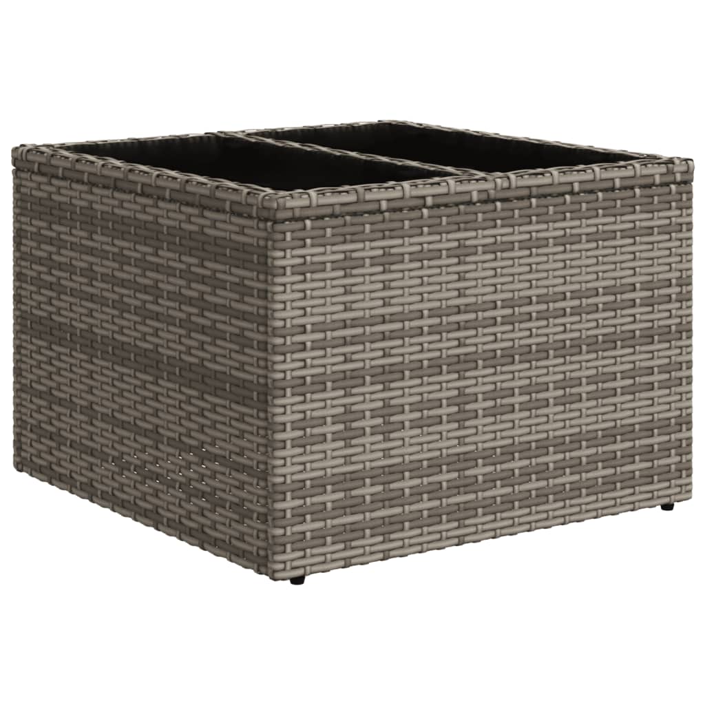 Set Divani da Giardino 7 pz in Polyrattan Grigio con Cuscini