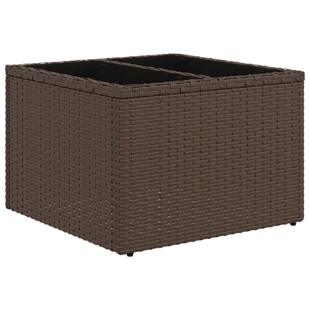 Set Divano da Giardino 7 pz in Rattan PE Marrone con Cuscini