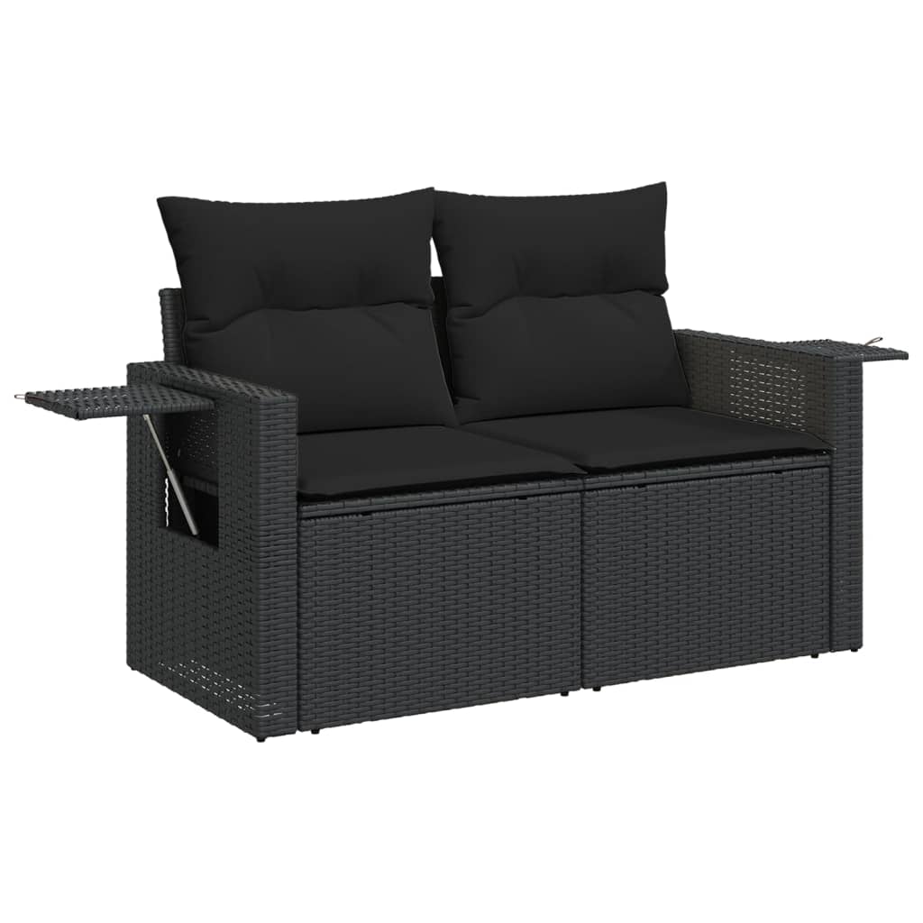 Salotto da Giardino 6 pz in Polyrattan Nero Modulare