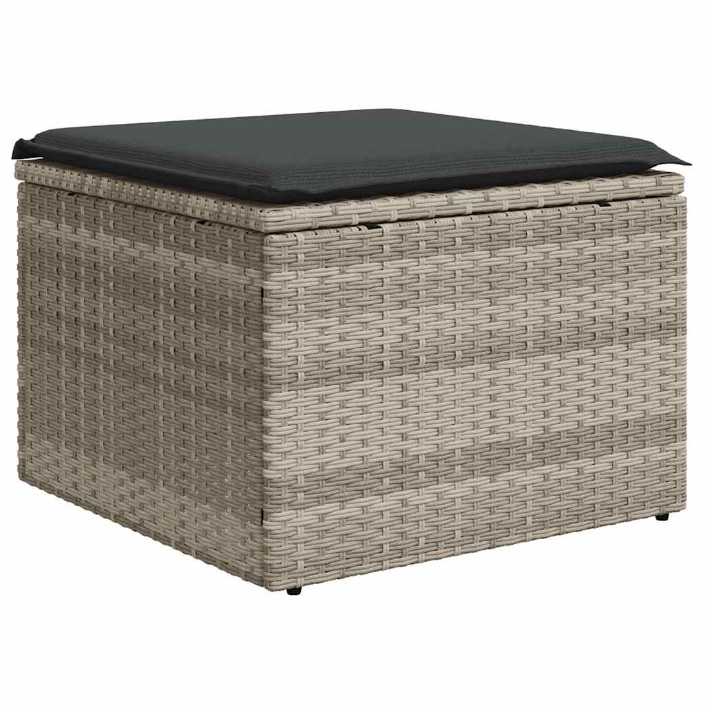Set Divano da Giardino 6pz con Cuscini Grigio Chiaro Polyrattan