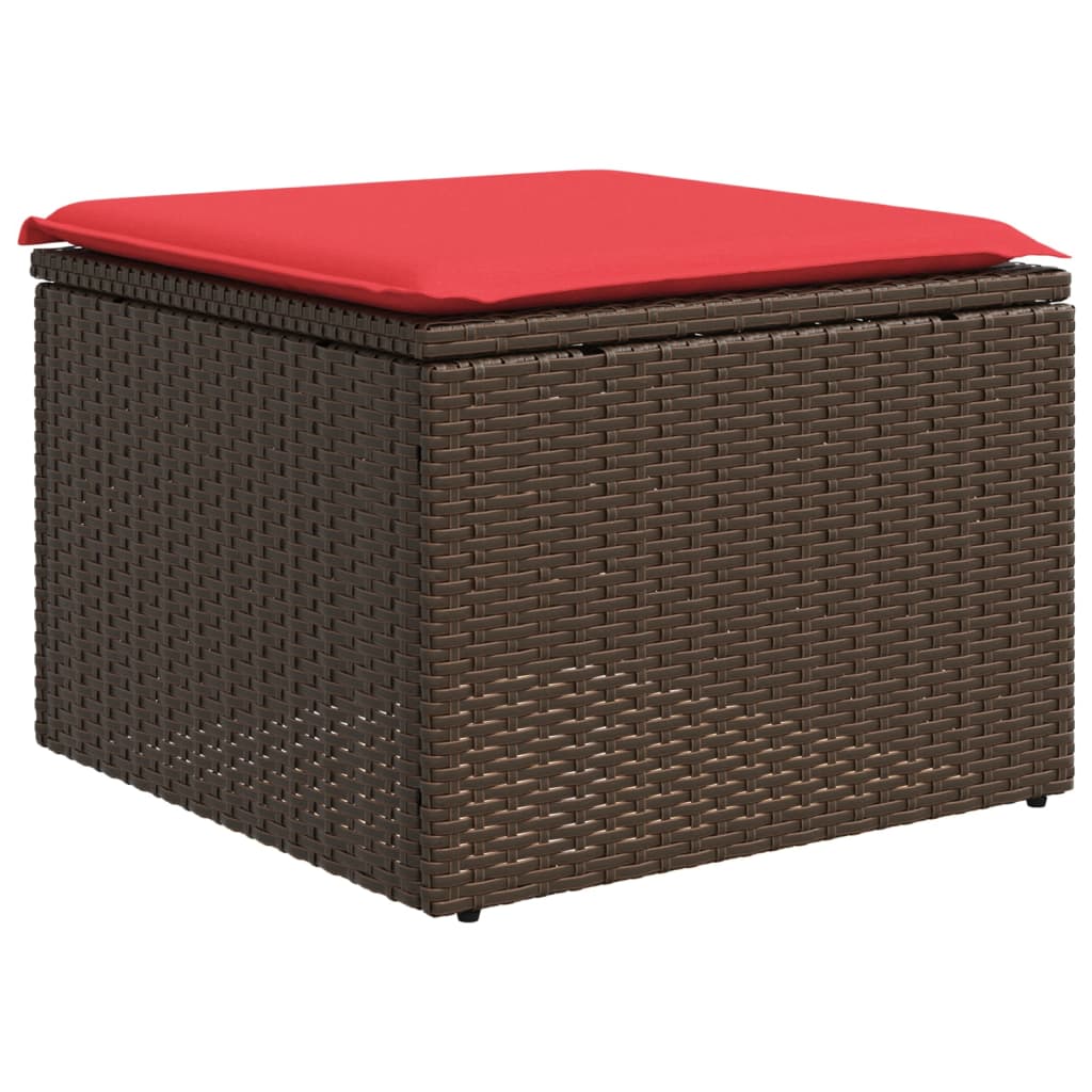 Set Divani da Giardino 8 pz con Cuscini Marrone in Polyrattan