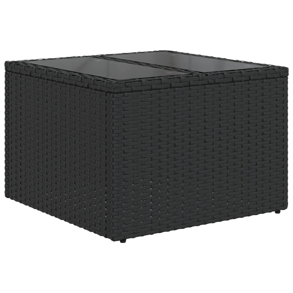 Set Divani da Giardino 6 pz con Cuscini Nero in Polyrattan