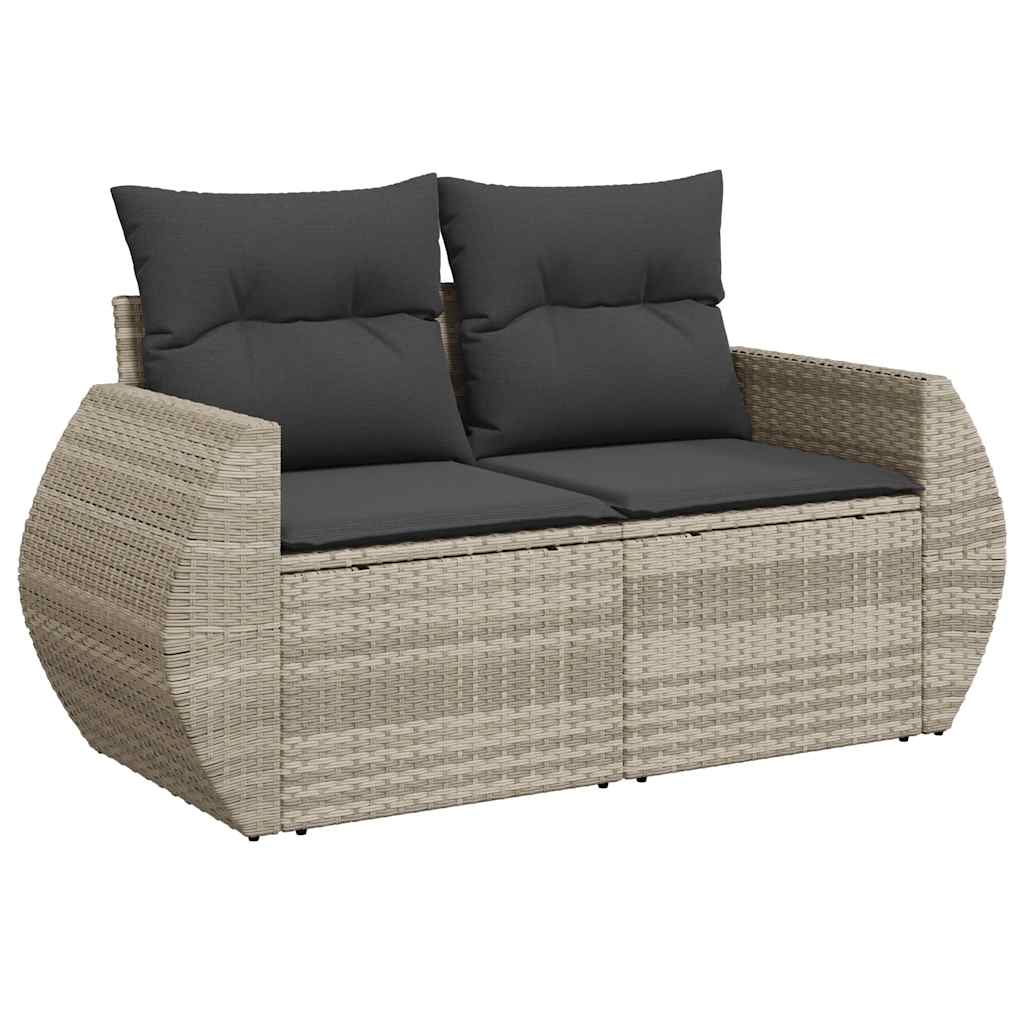 Set Divano da Giardino 6 pz Grigio Chiaro Polyrattan