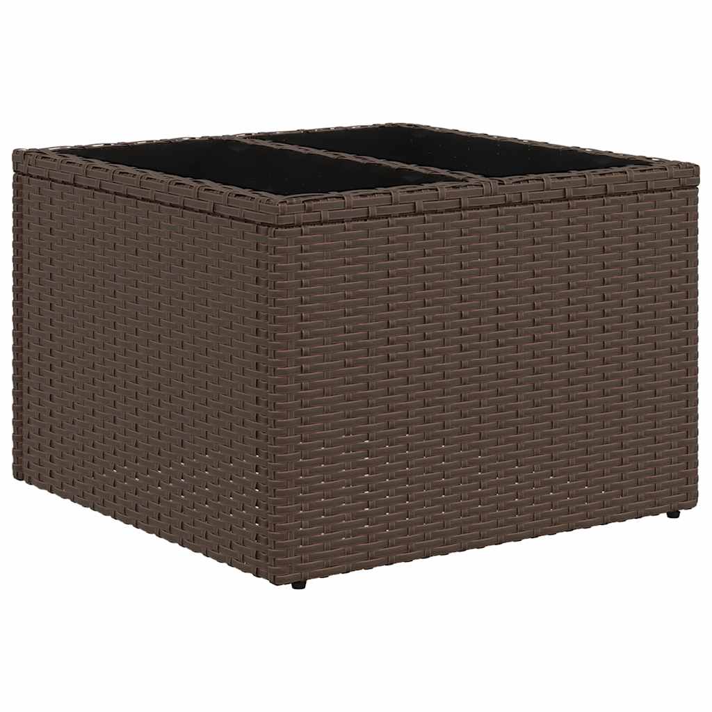 Salotto da Giardino 7 Pezzi Marrone in Polyrattan con Cuscini