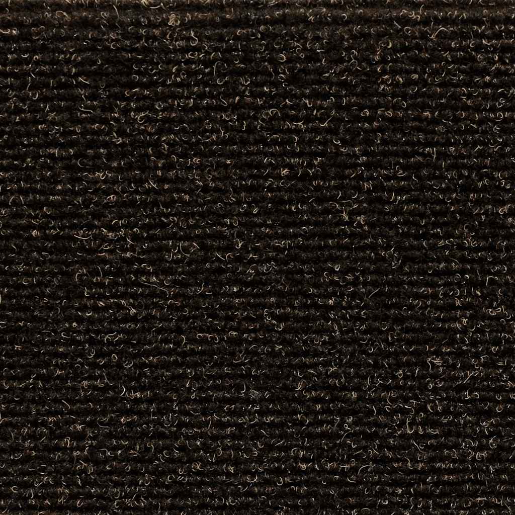 Tappetini per scale autoadesivi 15 pz 56x17x3 cm Marrone scuro semicircolari