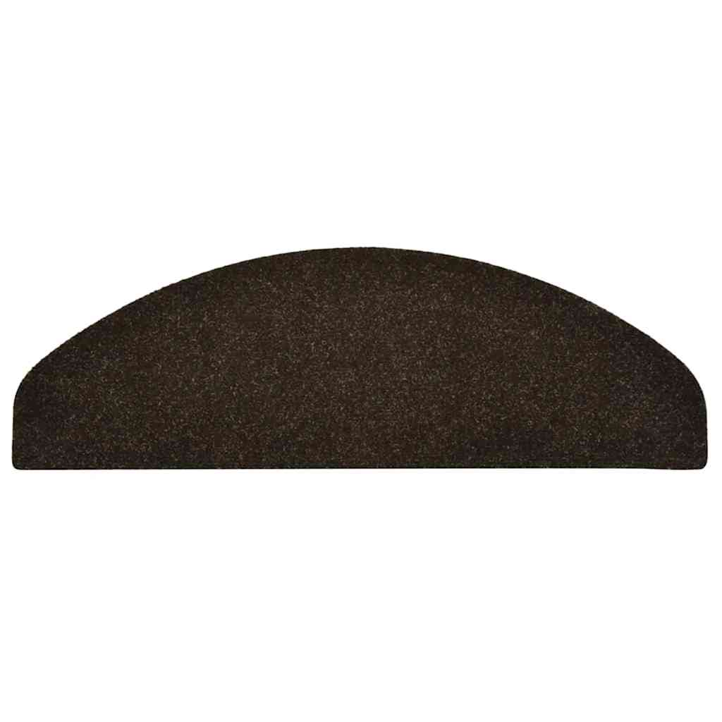Tappetini per scale autoadesivi 15 pz 65x21x4 cm marrone scuro semicircolari grandi