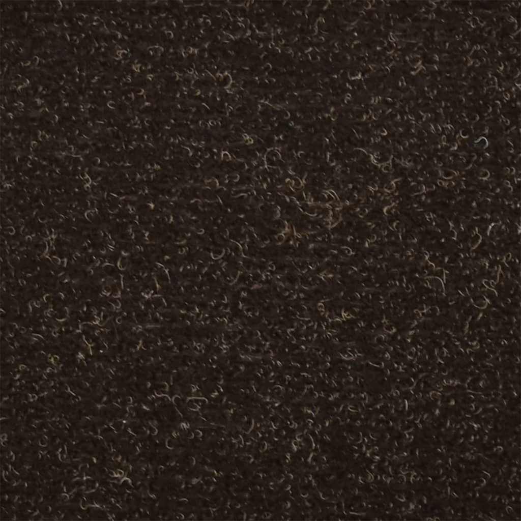 Tappetini per scale autoadesivi 15 pz 65x21x4 cm marrone scuro semicircolari grandi