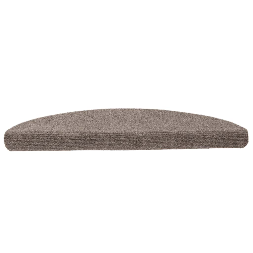 Tappetini per scale autoadesivi 15 pz 56x17x3 cm beige semicircolari