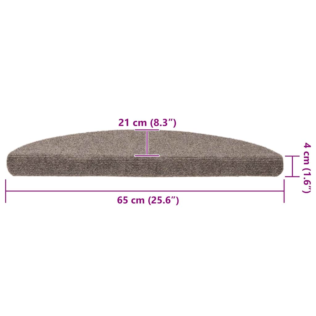 Tappetini per scale autoadesivi 15 pz 65x21x4 cm beige