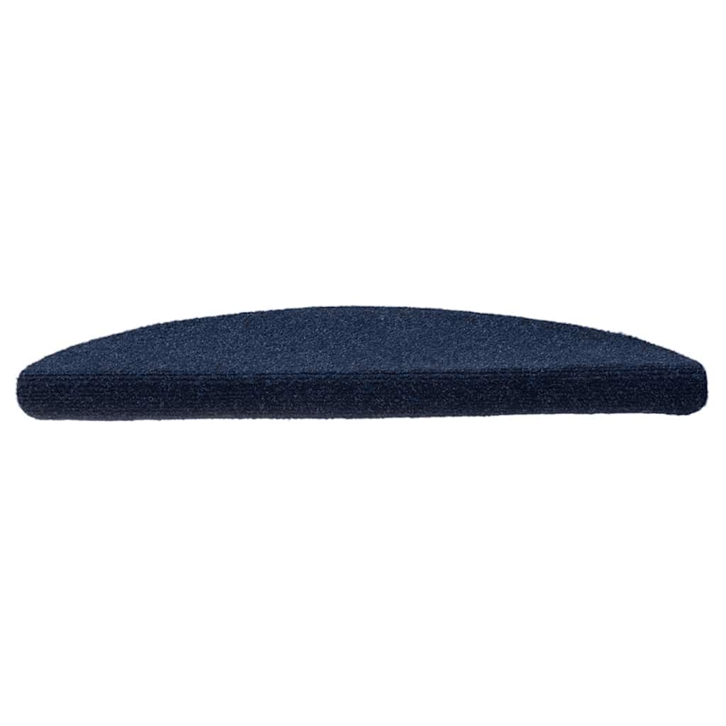 Tappetini per scale autoadesivi 15 pz 56x17x3 cm blu navy semicircolari