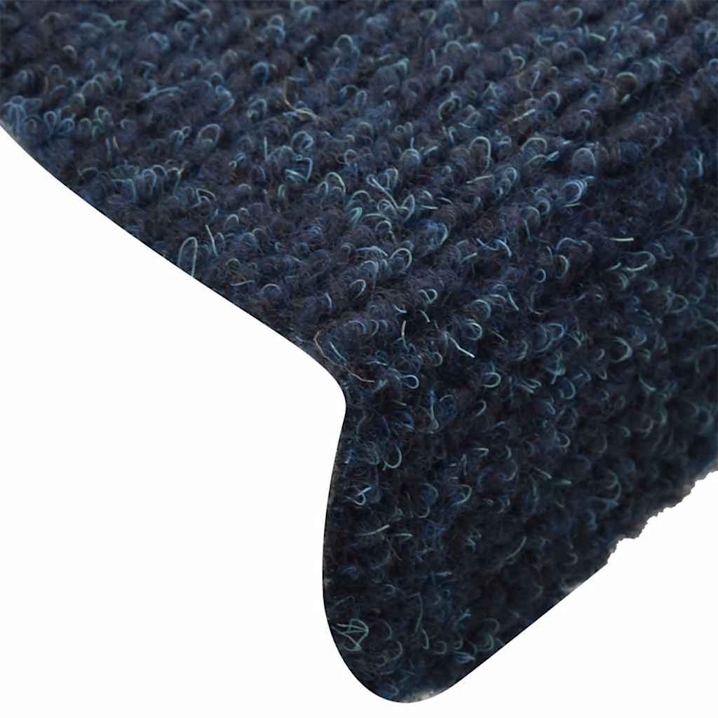 Tappetini per scale autoadesivi 15 pz 65x21x4 cm blu navy semicircolari grandi