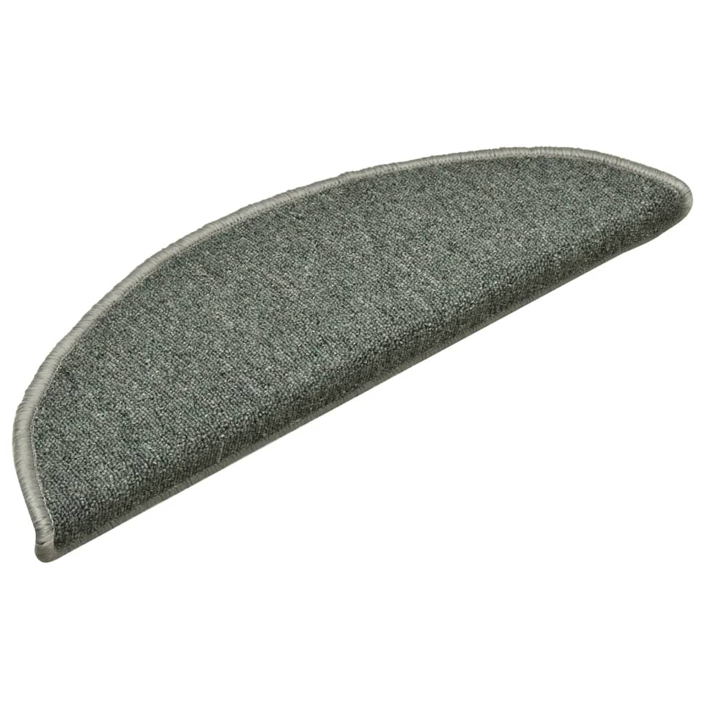 Tappetini per scale 15 pz 56 x 17 x 3 cm Non-Slip Verde Scuro