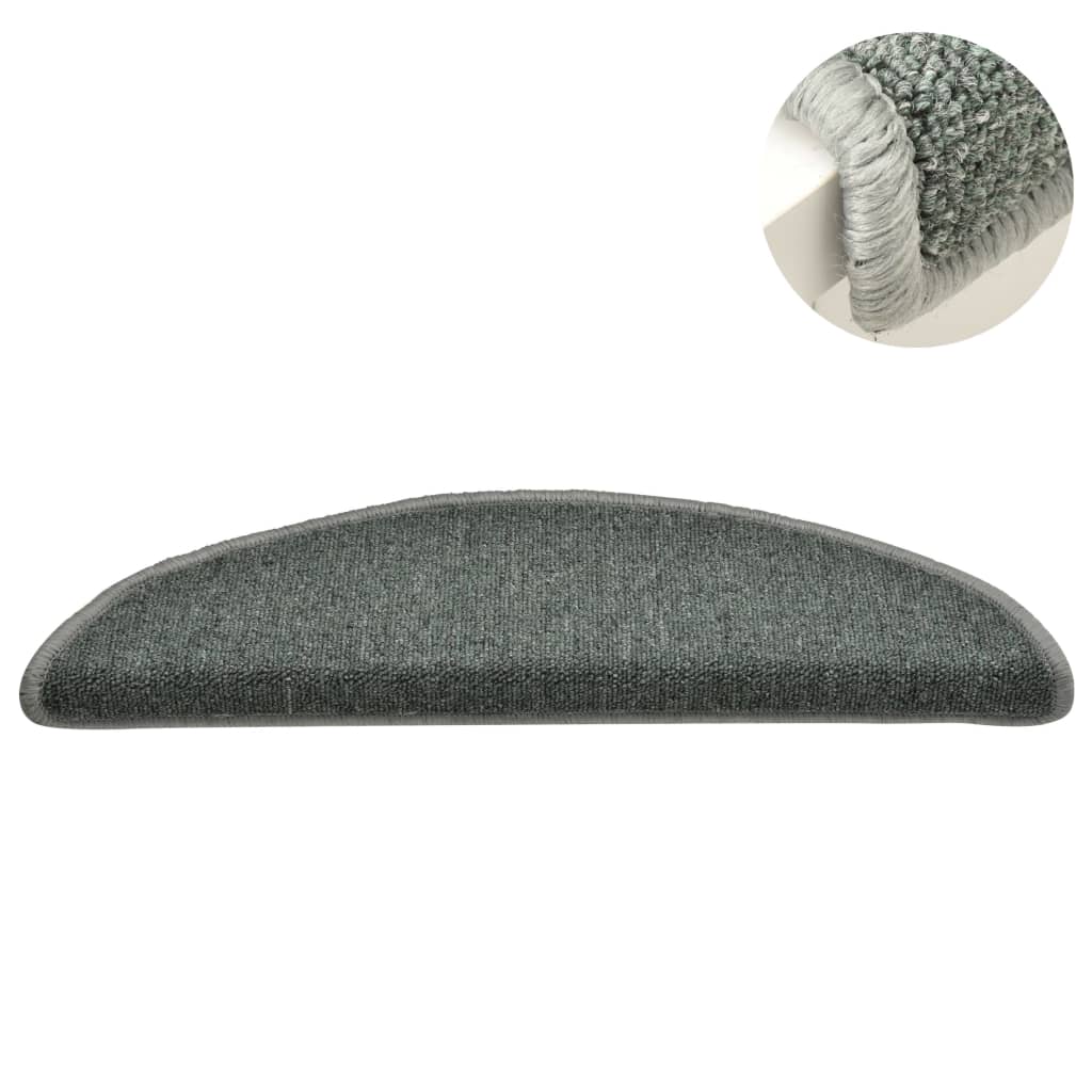 Tappetini per scale 15 pz 56 x 17 x 3 cm Non-Slip Verde Scuro