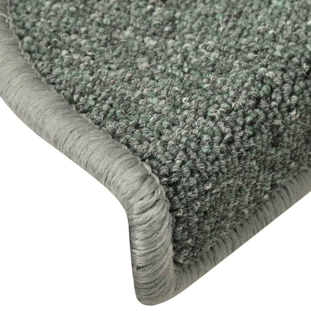 Tappetini per scale 15 pz 56 x 17 x 3 cm Non-Slip Verde Scuro