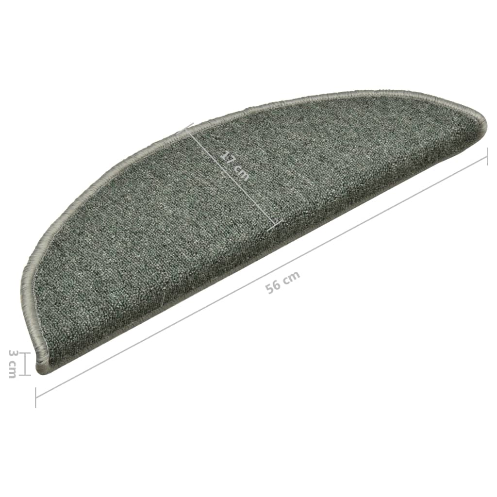 Tappetini per scale 15 pz 56 x 17 x 3 cm Non-Slip Verde Scuro