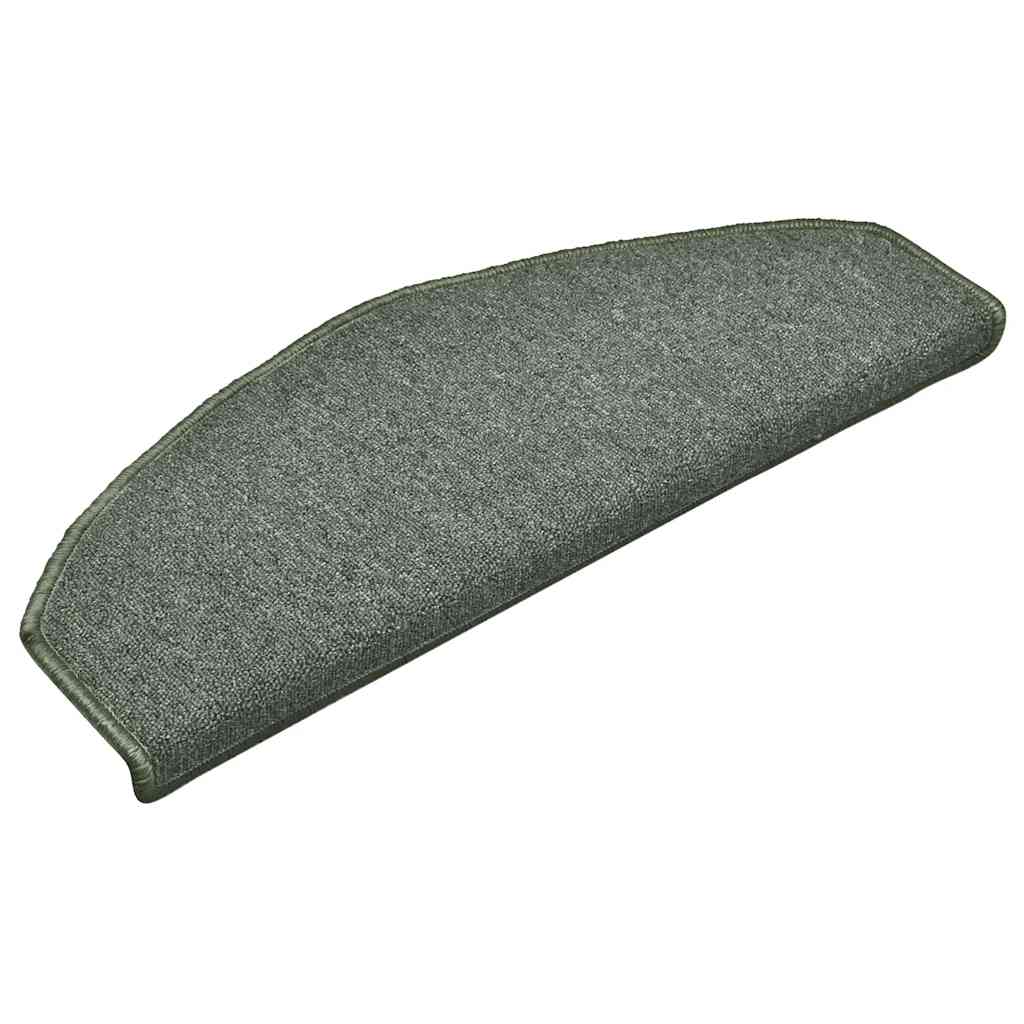 Tappetini per scale 15 pz 65 x 24 x 4 cm Non-Slip Verde Scuro