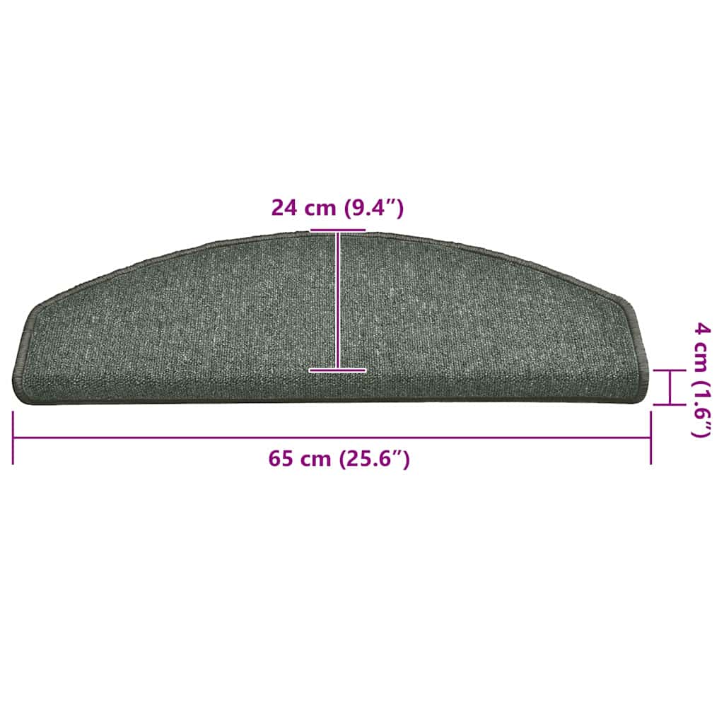 Tappetini per scale 15 pz 65 x 24 x 4 cm Non-Slip Verde Scuro