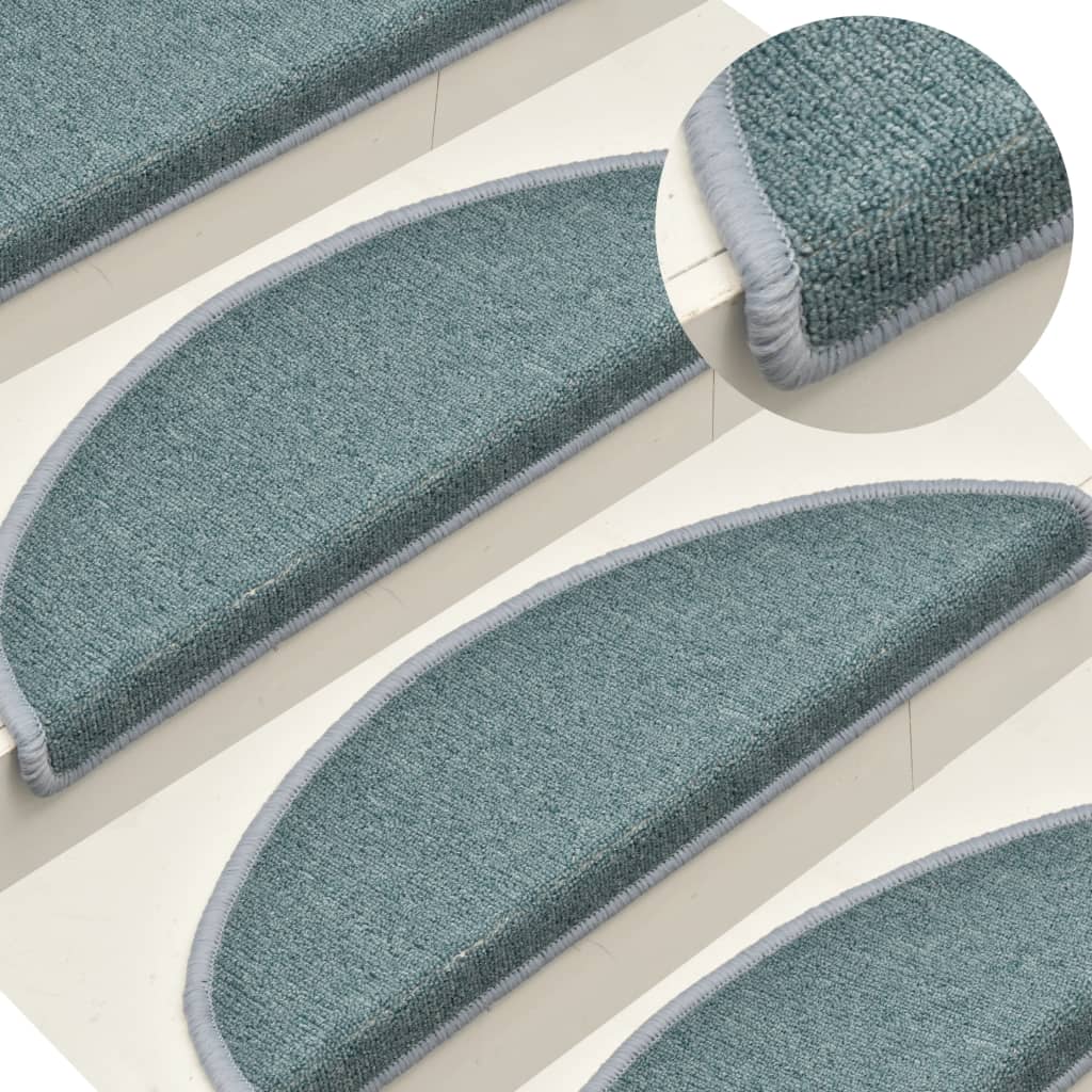 Tappetini per scale 15 pz 56 x 17 x 3 cm Non-Slip Blu mare