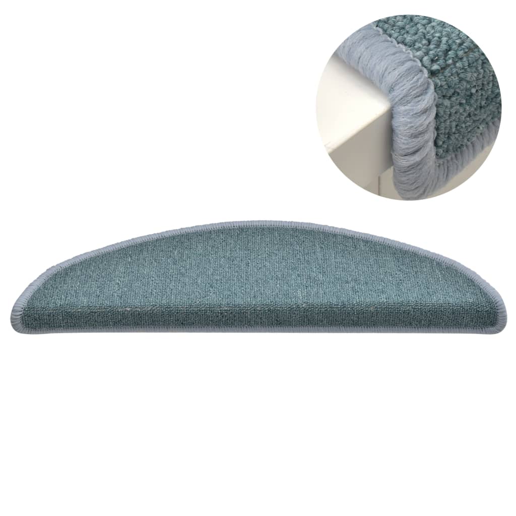 Tappetini per scale 15 pz 56 x 17 x 3 cm Non-Slip Blu mare