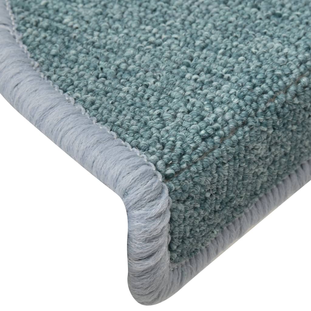 Tappetini per scale 15 pz 56 x 17 x 3 cm Non-Slip Blu mare