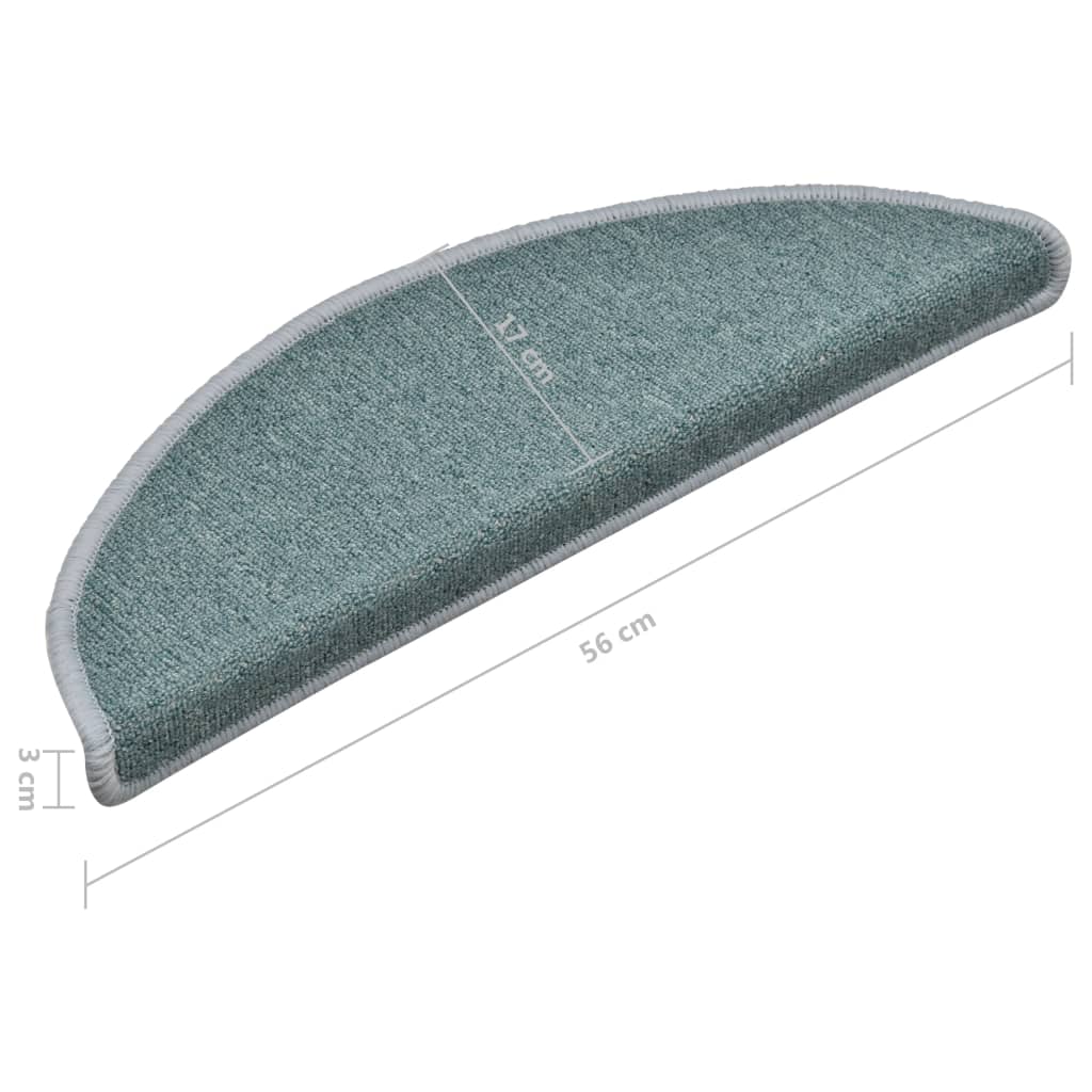 Tappetini per scale 15 pz 56 x 17 x 3 cm Non-Slip Blu mare
