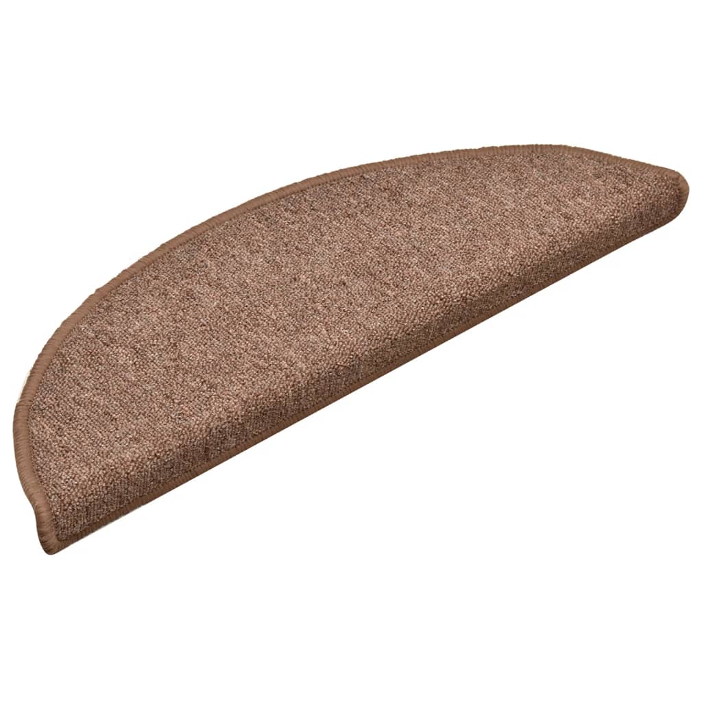 Tappetini per scale 15 pz 56 x 17 x 3 cm Non-Slip Marrone