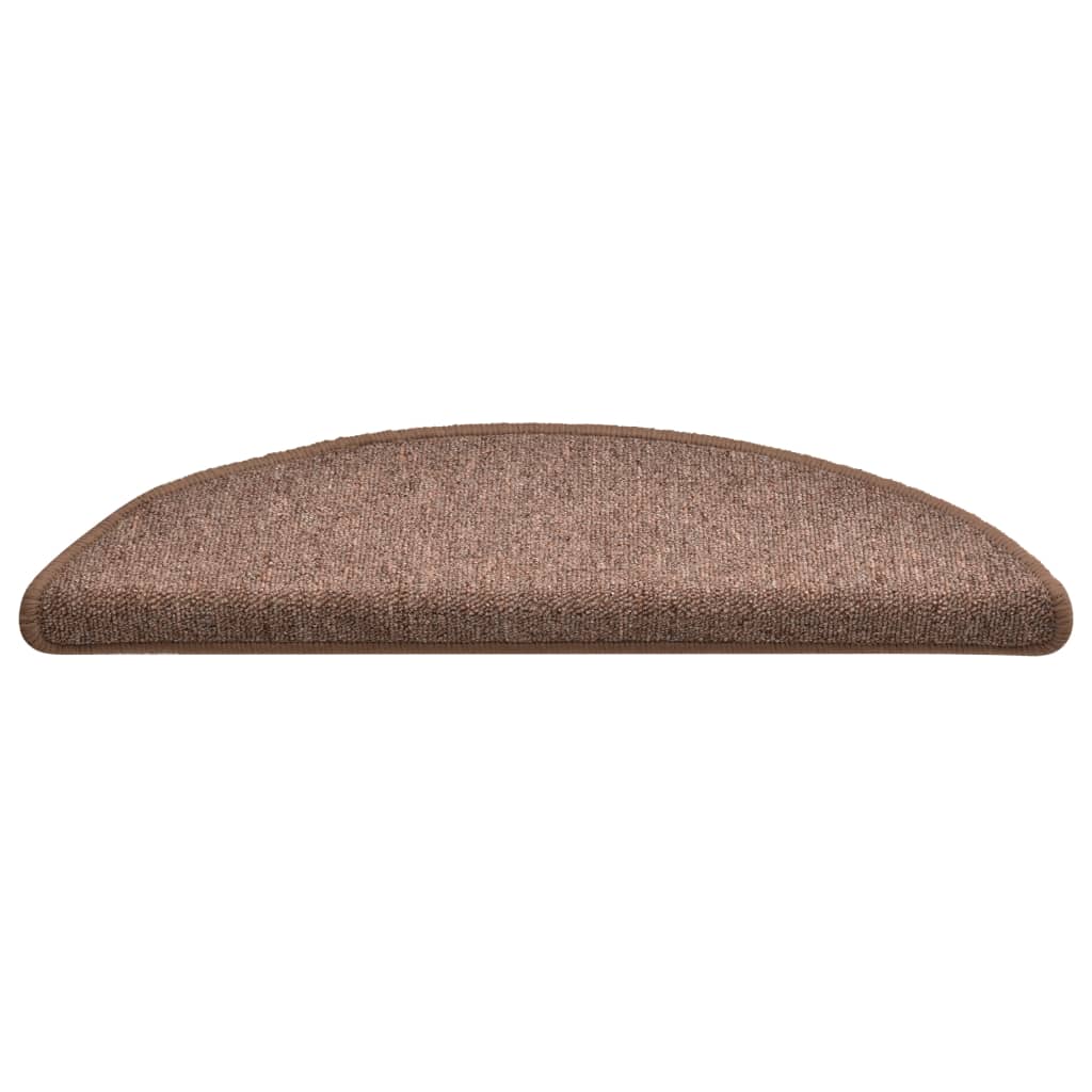 Tappetini per scale 15 pz 56 x 17 x 3 cm Non-Slip Marrone