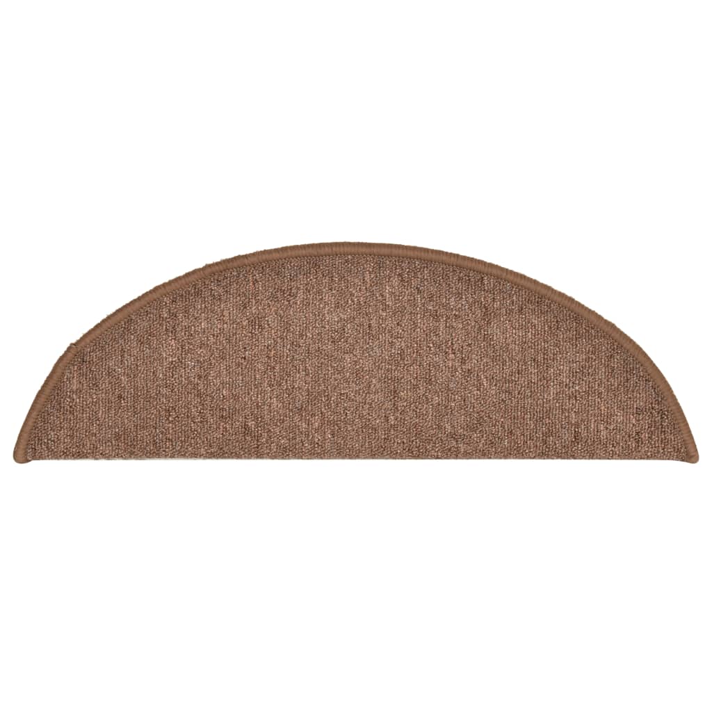 Tappetini per scale 15 pz 56 x 17 x 3 cm Non-Slip Marrone