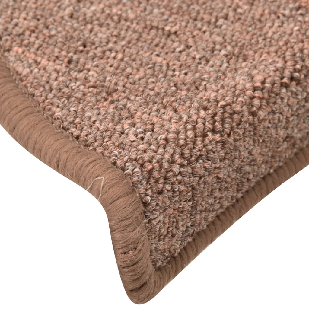 Tappetini per scale 15 pz 56 x 17 x 3 cm Non-Slip Marrone