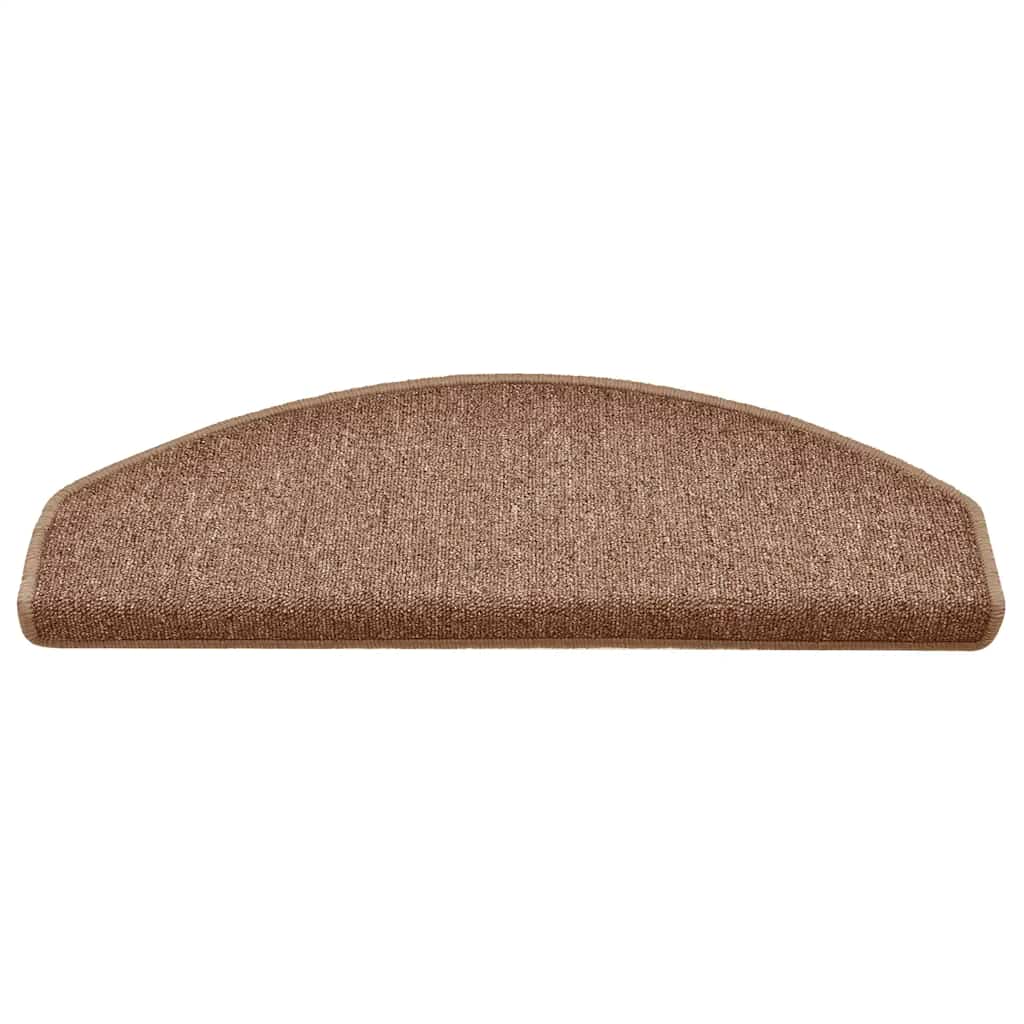 Tappetini per scale 15 pz 65 x 24 x 4 cm Non-Slip Marrone