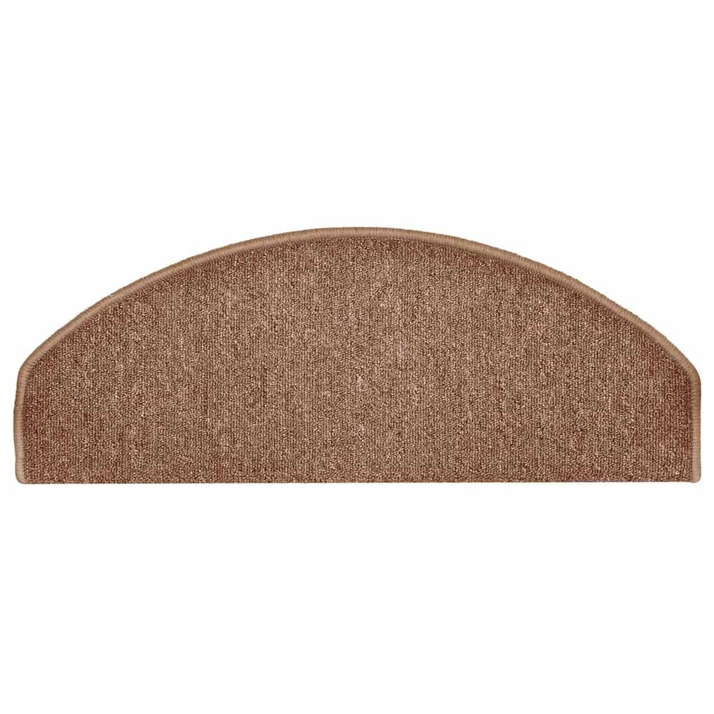 Tappetini per scale 15 pz 65 x 24 x 4 cm Non-Slip Marrone