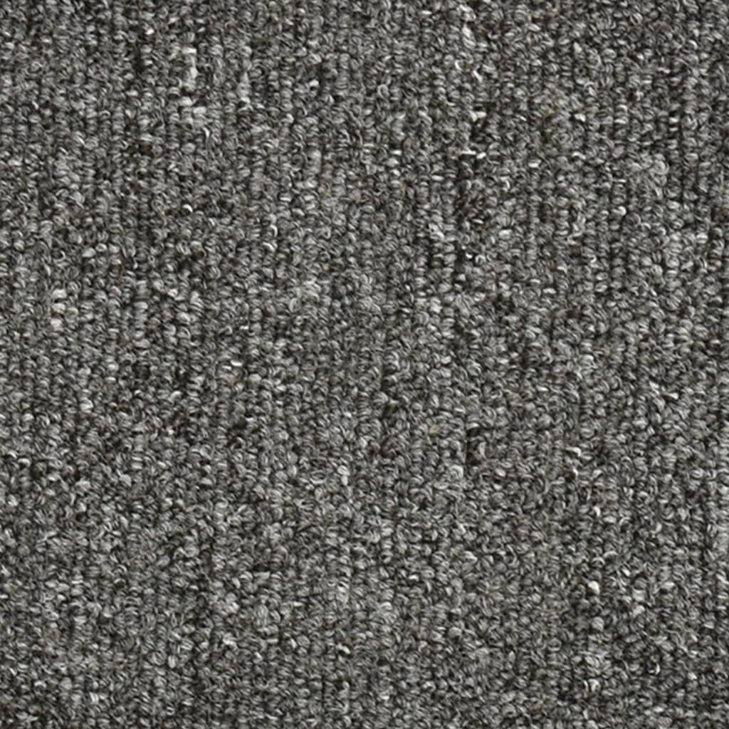 Tappetini per scale 15 pz 56x17x3 cm Grigio e Nero Semicircolari