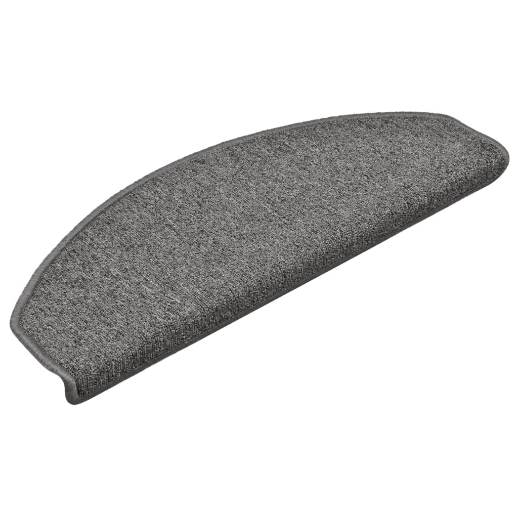 Tappetini per scale 15 pz 65x24x4 cm Grigio e Nero Semicircolari Grandi