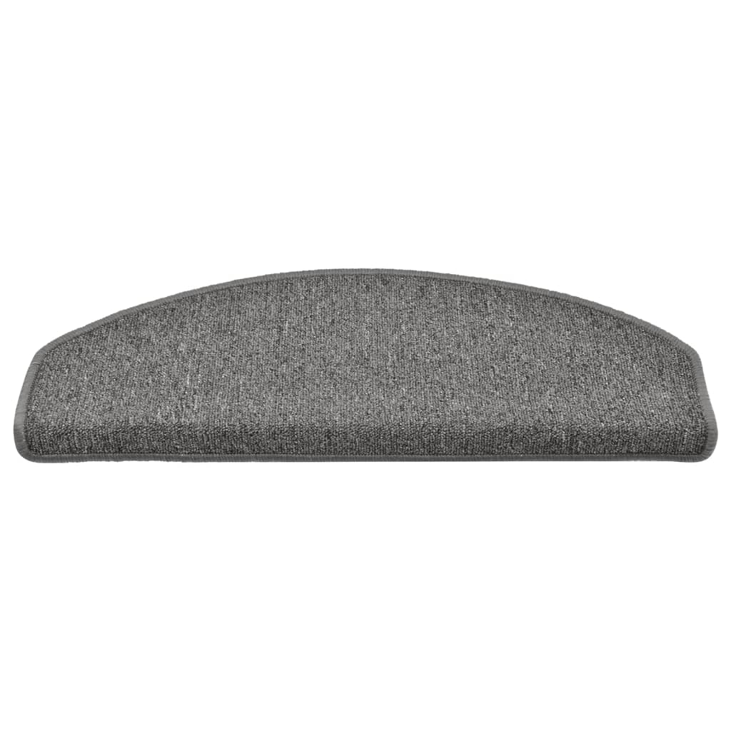 Tappetini per scale 15 pz 65x24x4 cm Grigio e Nero Semicircolari Grandi