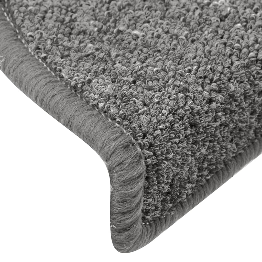 Tappetini per scale 15 pz 65x24x4 cm Grigio e Nero Semicircolari Grandi
