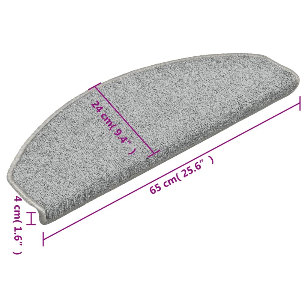 Tappetini per scale 15 pz 65 x 24 x 4 cm Non-Slip