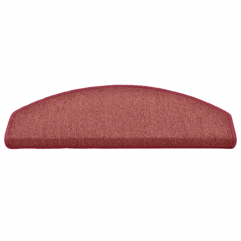 Tappetini per scale 15 pz 65x24x4 cm Bordeaux Semicircolari Grandi