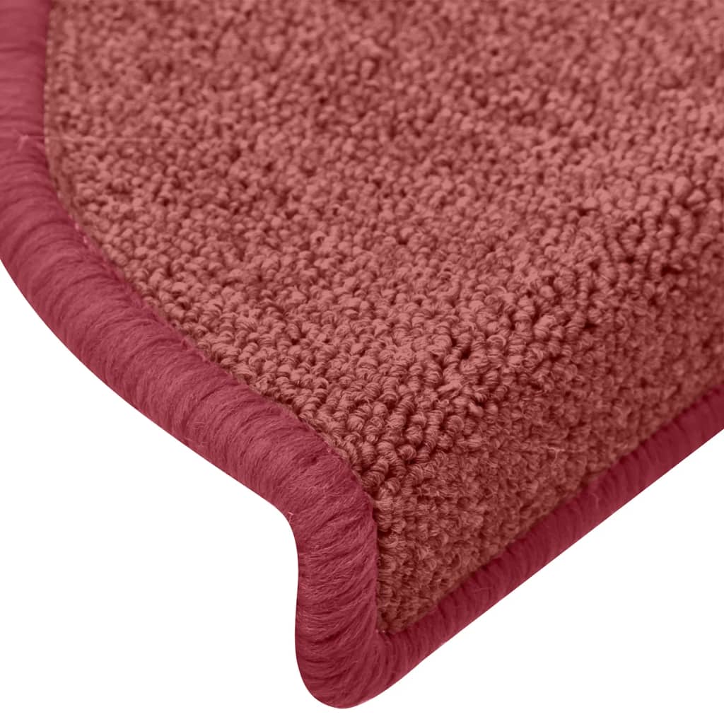 Tappetini per scale 15 pz 65x24x4 cm Bordeaux Semicircolari Grandi