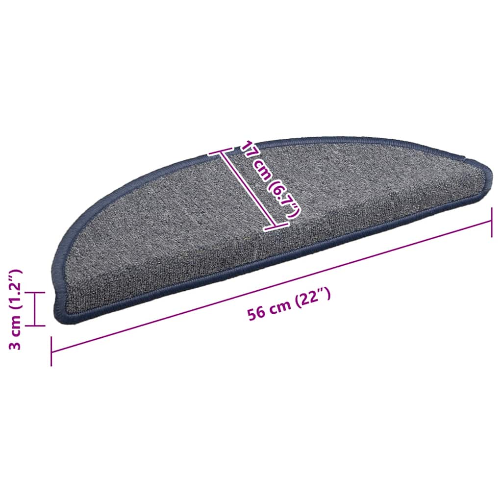 Tappetini per scale 15 pz 56 x 17 x 3 cm Non-Slip