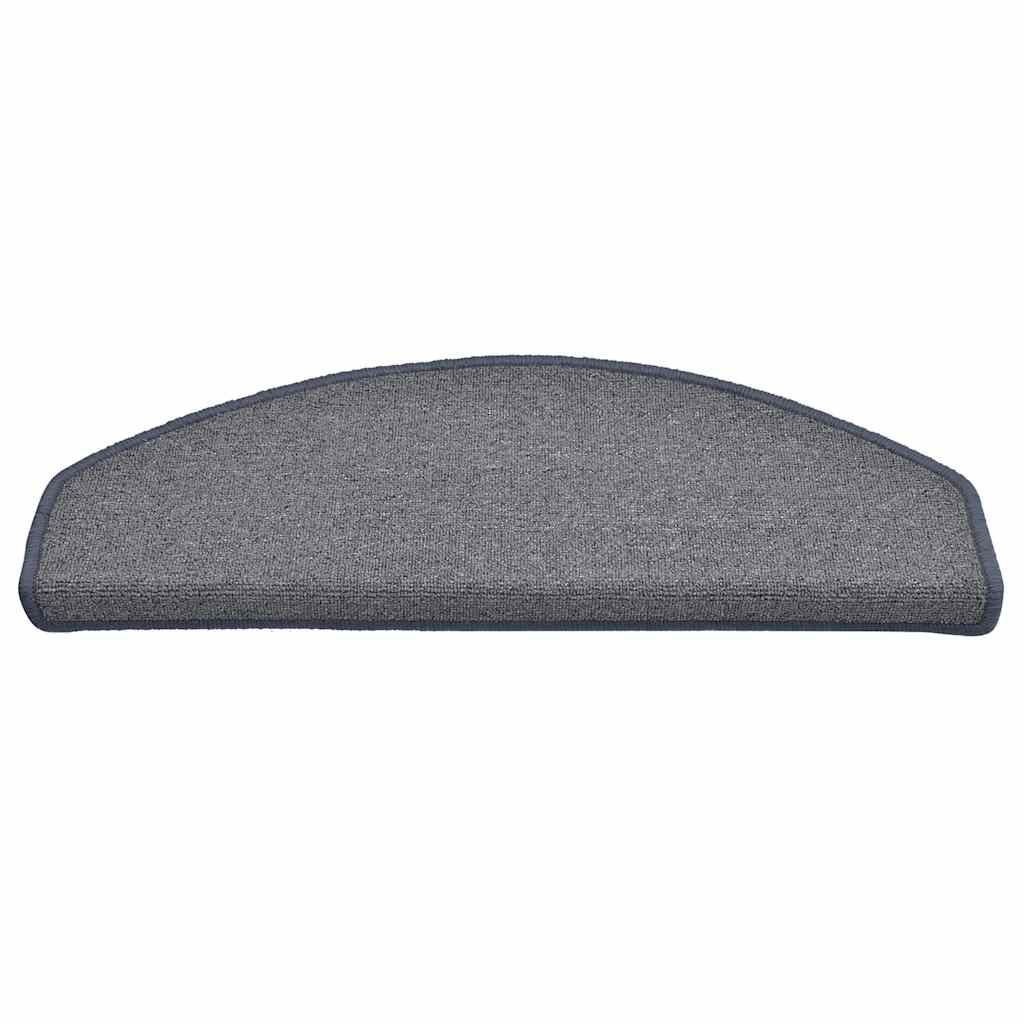 Tappetini per scale 15 pz 65x24x4 cm Grigio chiaro e blu Semicircolari Grandi