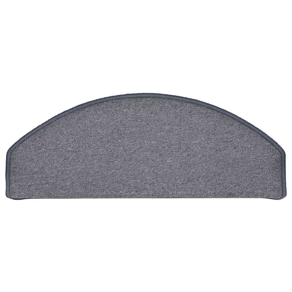 Tappetini per scale 15 pz 65x24x4 cm Grigio chiaro e blu Semicircolari Grandi