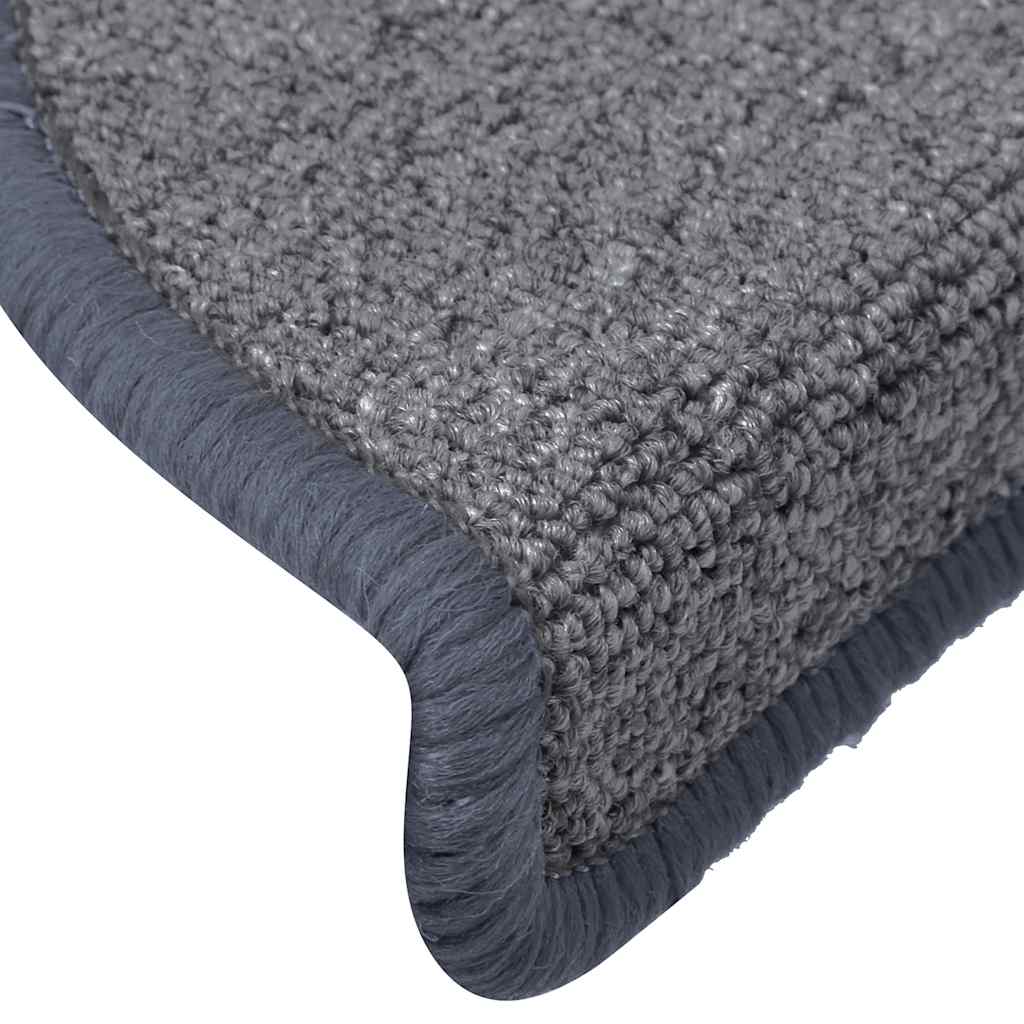 Tappetini per scale 15 pz 65x24x4 cm Grigio chiaro e blu Semicircolari Grandi