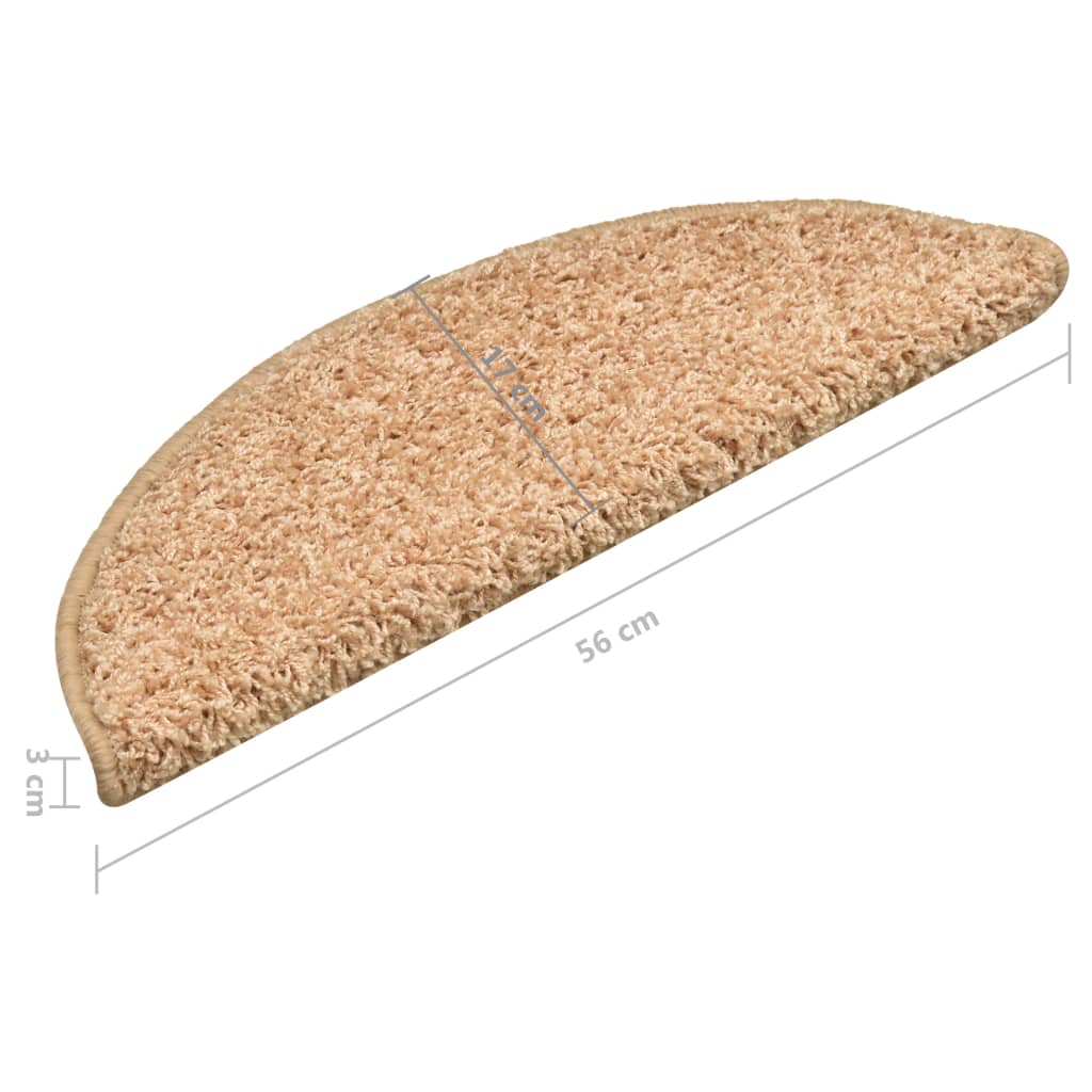 Tappetini per scale 15 pz 56x17x3 cm Oro Semicircolari