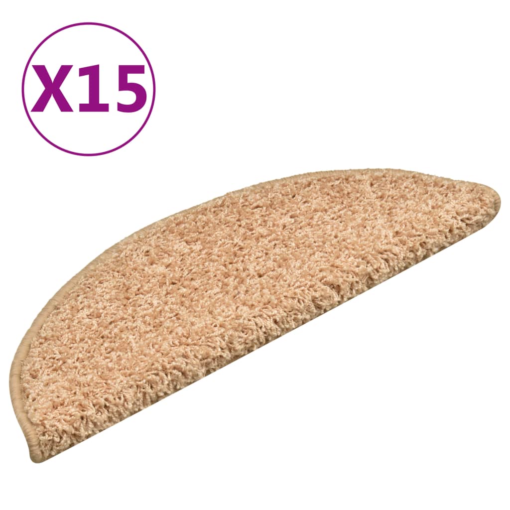 Tappetini per scale 15 pz 56x17x3 cm Oro Semicircolari