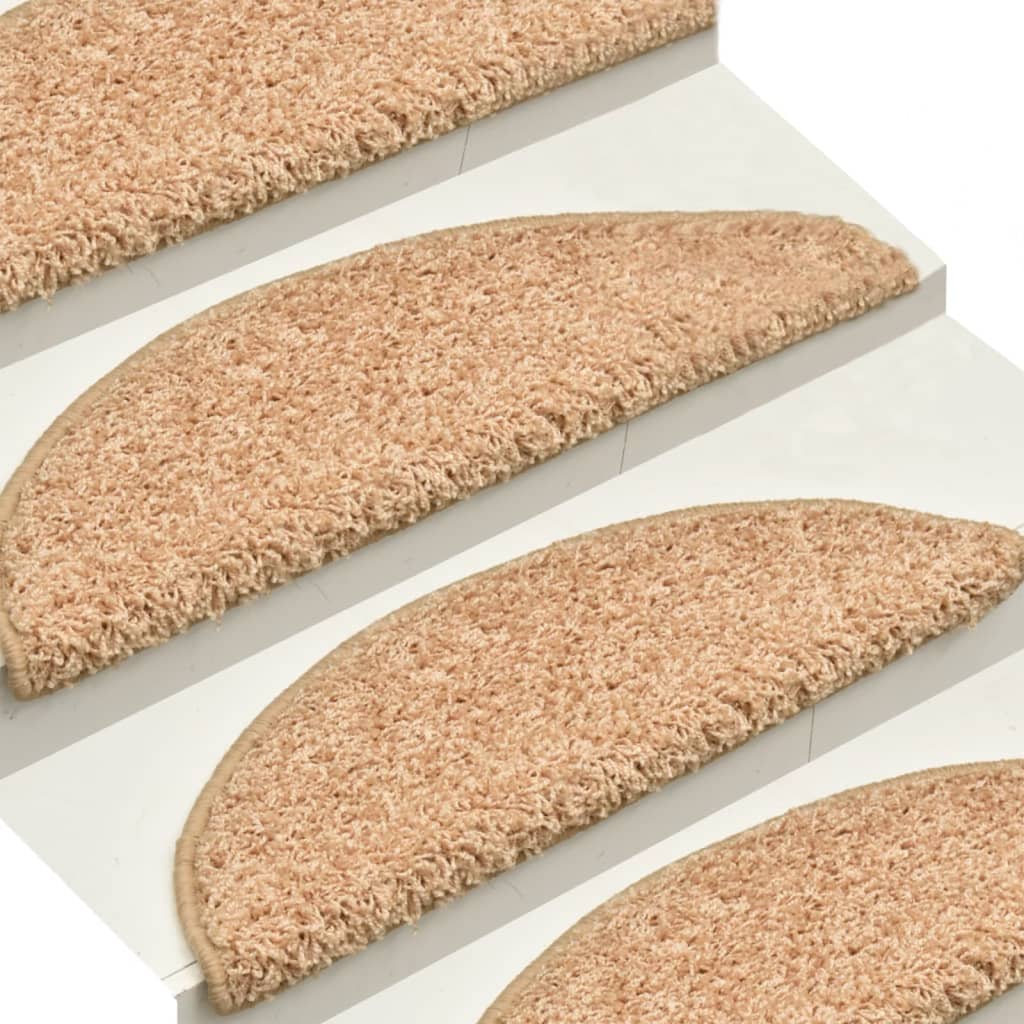 Tappetini per scale 15 pz 56x17x3 cm Oro Semicircolari