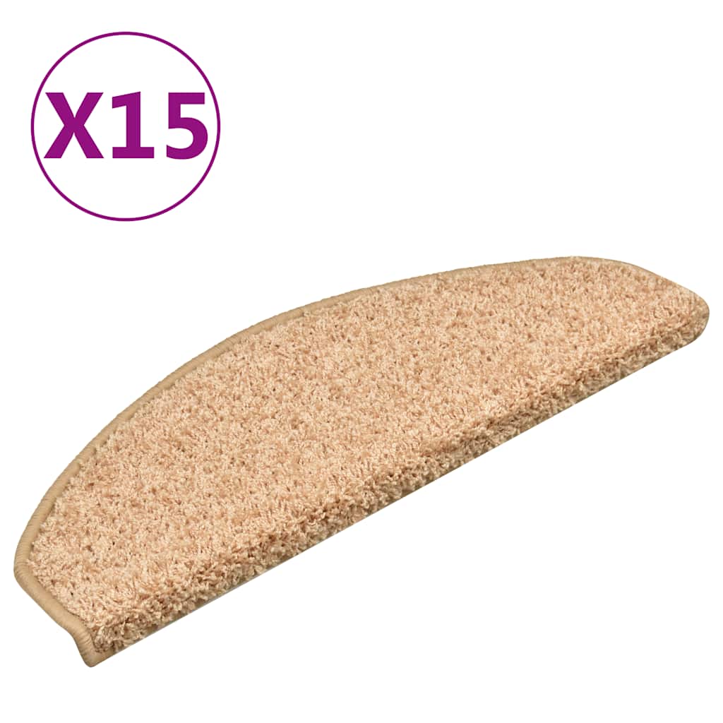Tappetini per scale 15 pz 65x21x4 cm Oro Semicircolari Grandi