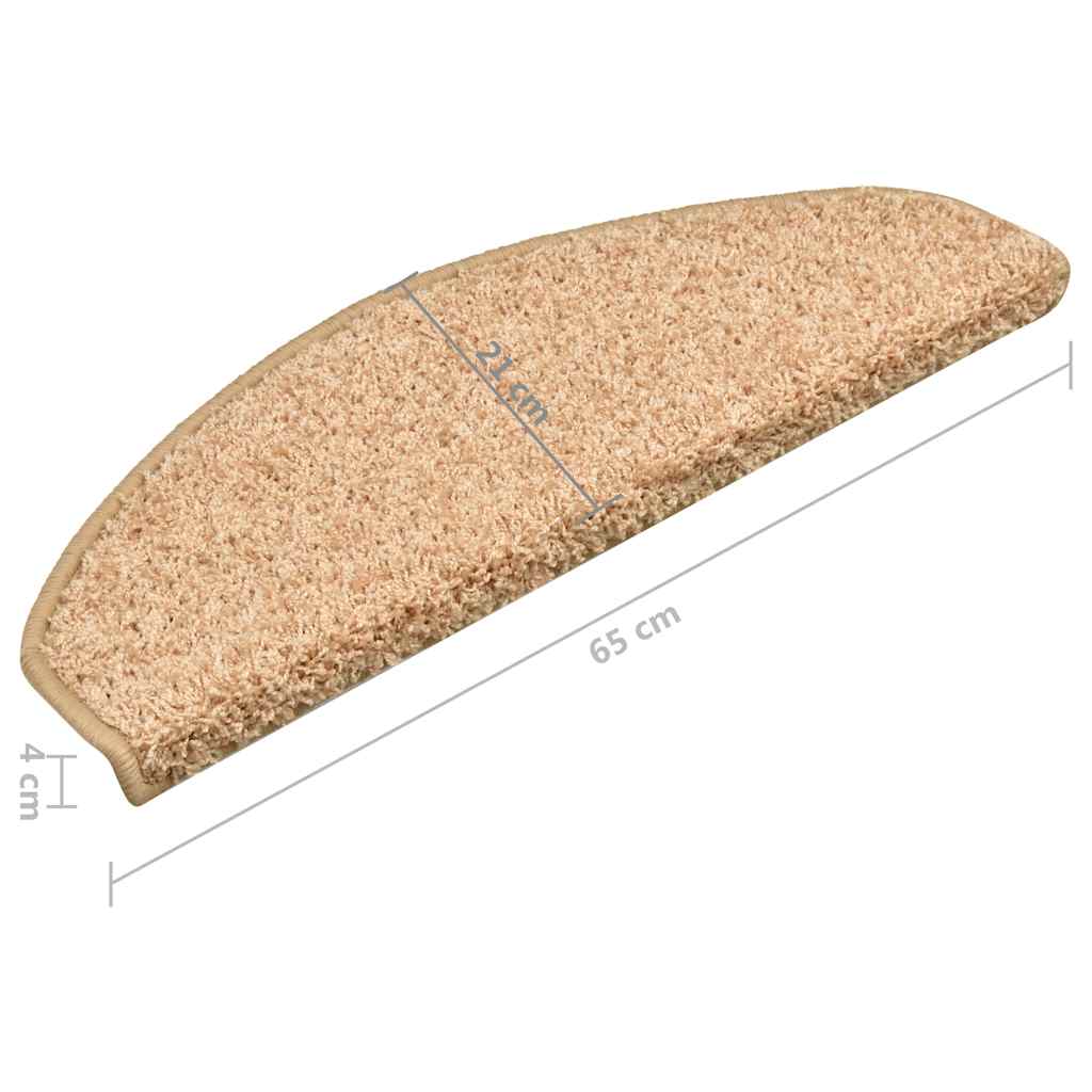 Tappetini per scale 15 pz 65x21x4 cm Oro Semicircolari Grandi