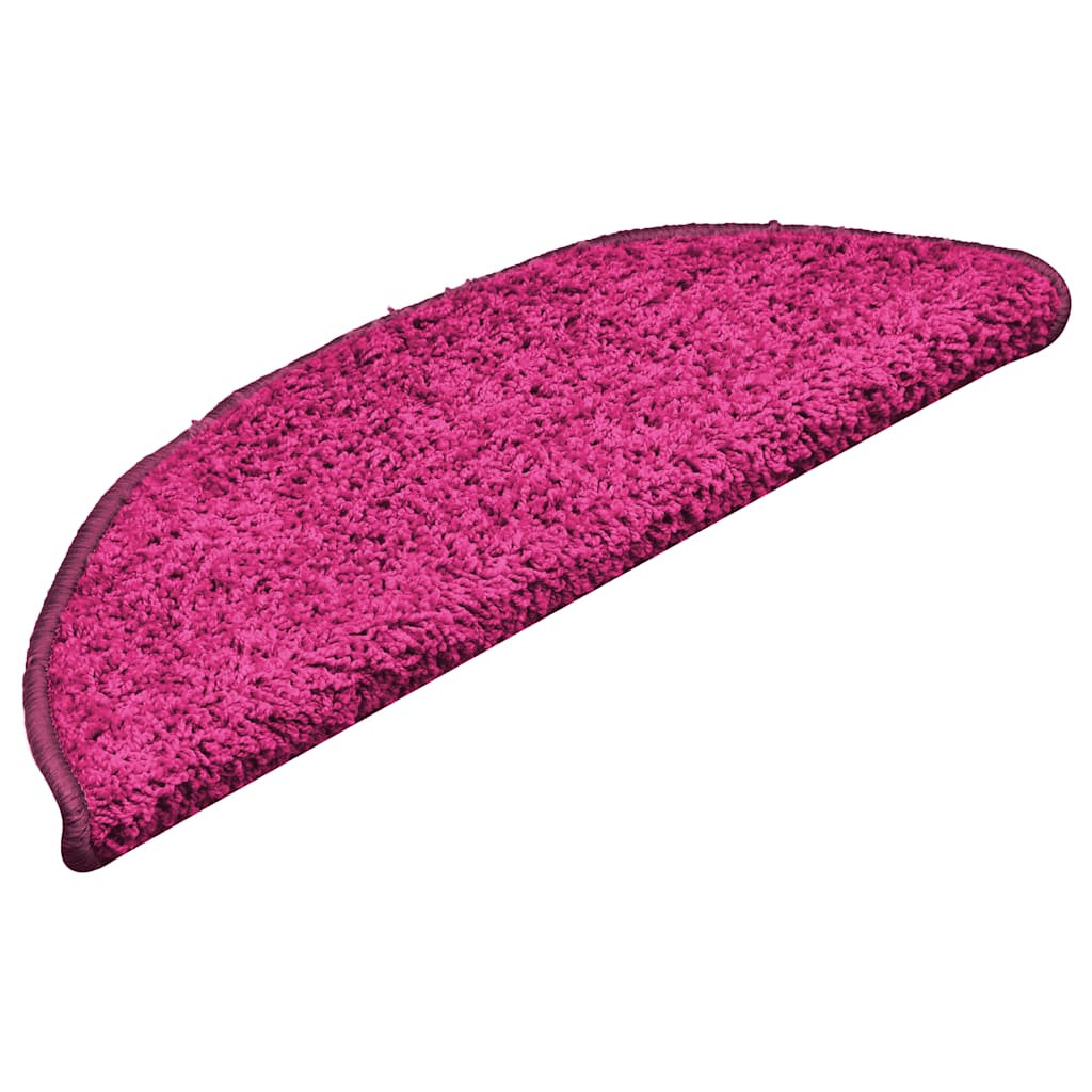 Tappetini per scale 15 pz 56x17x3 cm rosa semicircolari