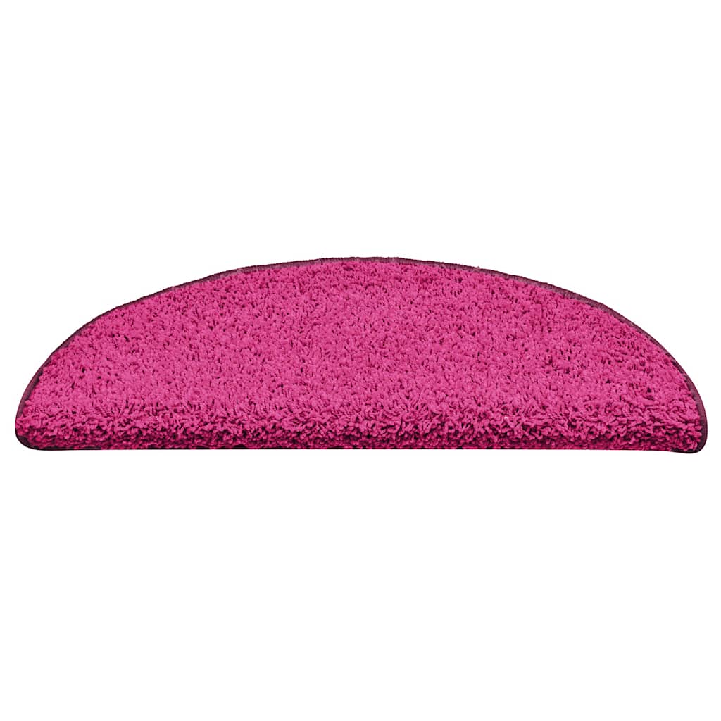 Tappetini per scale 15 pz 56x17x3 cm rosa semicircolari