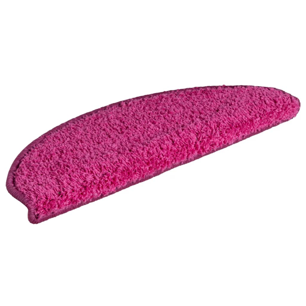 Tappetini per scale 15 pz 65x21x4 cm rosa semicircolari grandi